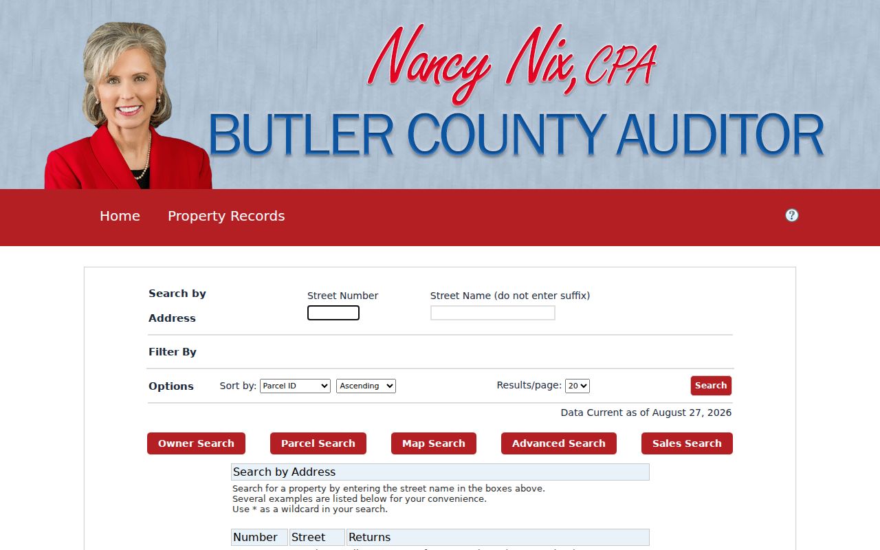 Liberty Township residents directory Butler County Auditor address search